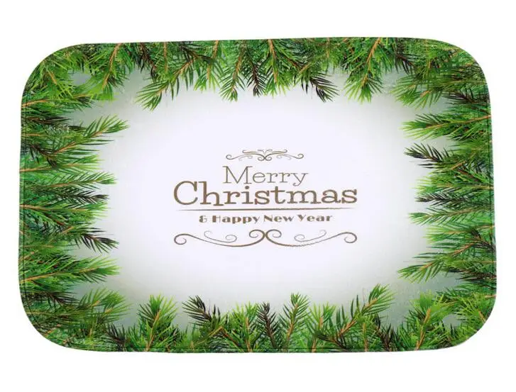 40*60 см зеленый лист рождественские коврики для ванной Противоскользящие