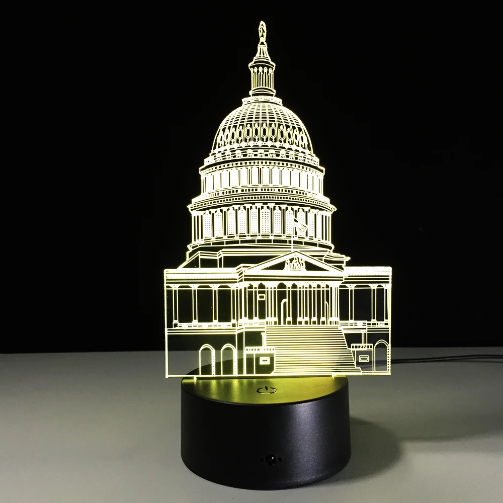 Белый дом красочные 3D ночника акриловые лазерной резьбы Art светодиодный Спальня
