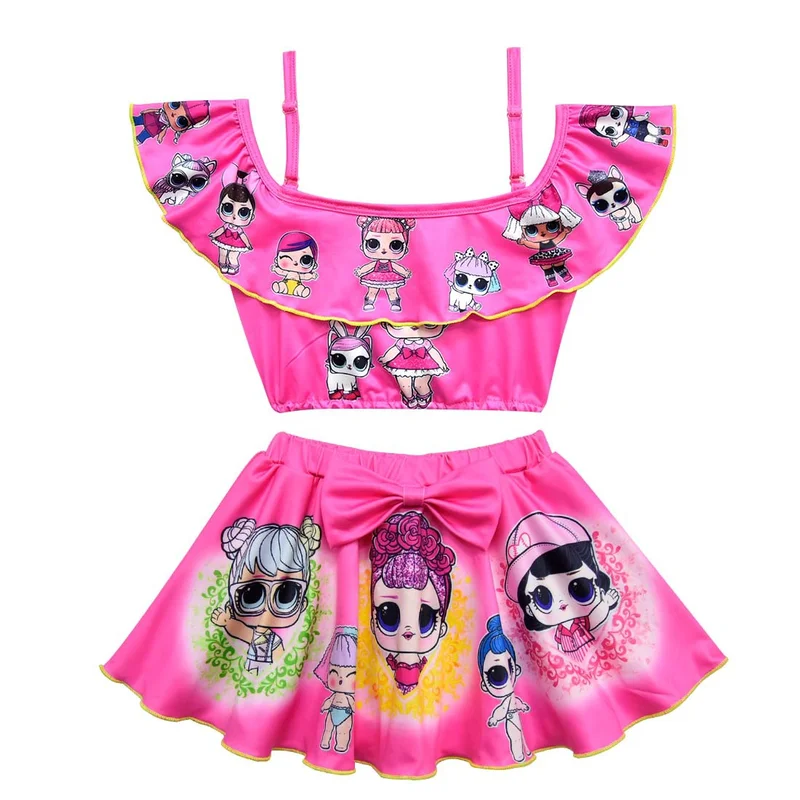 2019 г. Купальник для девочек Lol Dolls милое платье вечерние женские плавки-бикини