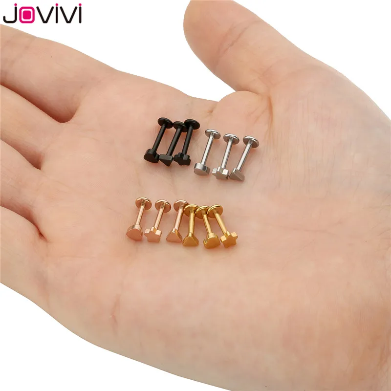 Jovivi 316L Нержавеющая сталь Labret Monroe кольцо для губ хрящевая спираль козелка пирсинг
