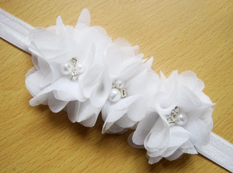 12PCs per Set 12Colors Baby Girls Pinkbabi Three Chiffon Flowers Headband Handmade Free Shipping | Детская одежда и обувь