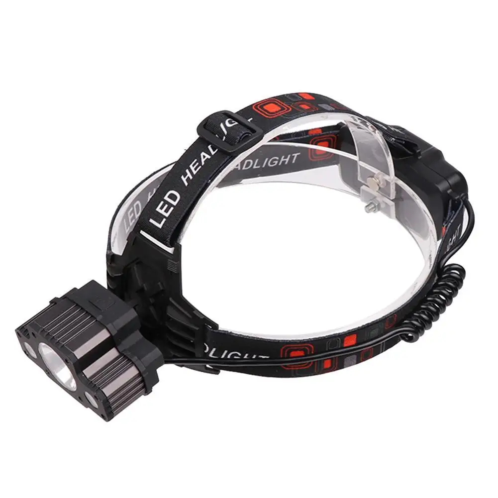 

LED Headlamp With Red Safety Light 5-Mode Portable Light For Biking Fishing USB Flashlight 5 Modes Torch