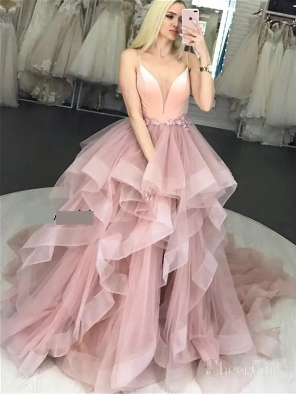 

2019 Tulle Long Formal Evening Dresses 2019 Spaghetti Straps Prom Gown Custom Made Special Occasion Dresses Vestidos Elegantes