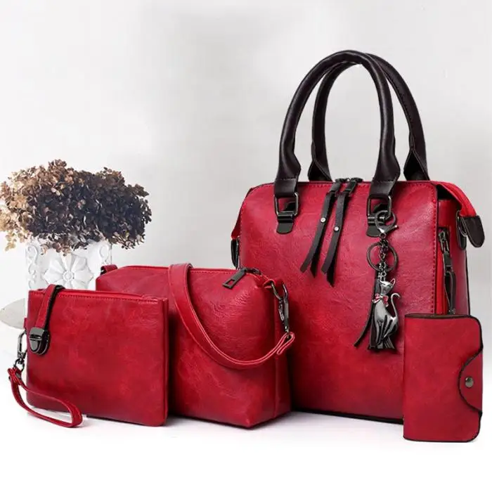 1 Set Women Lady Shoulder Crossbody Bag Handbag Wallet PU Leather Vintage for Travel MUG88