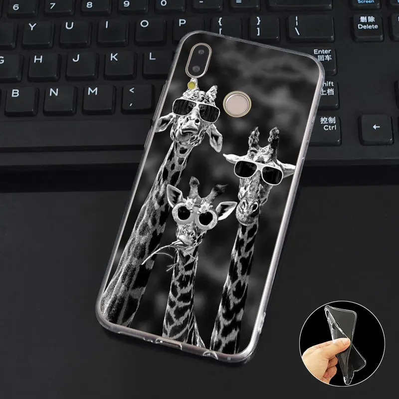 DREAMFOX K053 Прохладный Забавный Жираф Мягкие TPU силиконовый чехол для huawei Honor 6A 6C 7X9 10