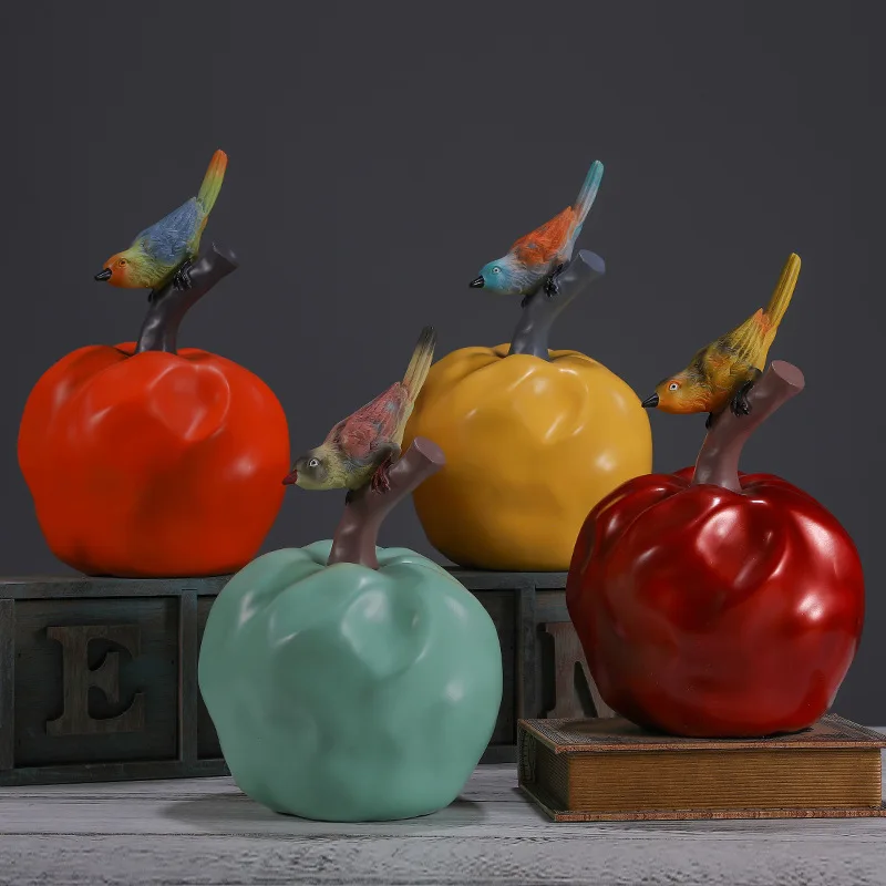 

Stupid Bird Creative Apple Nordic Decoration Resin Gift Crafts