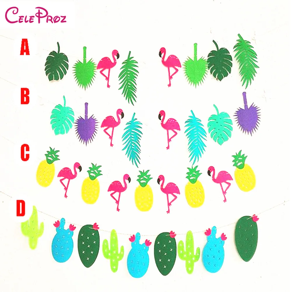 Баннер для вечеринки Фламинго тканевый баннер гирлянда ананас кокосовые листья