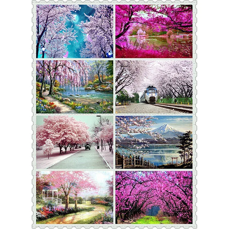 Sakura 5D DIY алмазная живопись полная опущенные лепестки лежа в профьюзе рукоделие