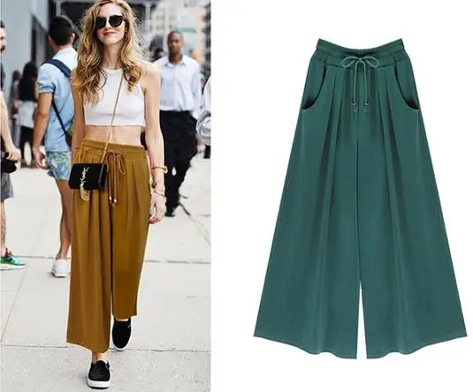 Женские широкие брюки до щиколотки большие размеры 6XL Mori Pantalon женские шаровары
