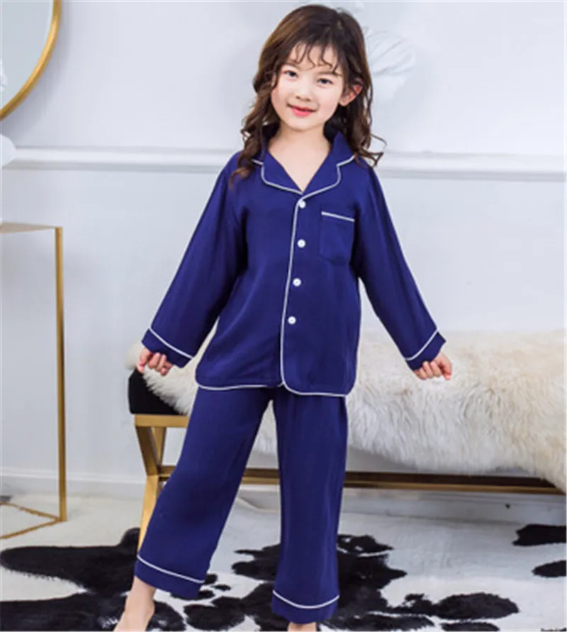 Модная детская пижама в Корейском стиле новые осенние однотонные комплекты
