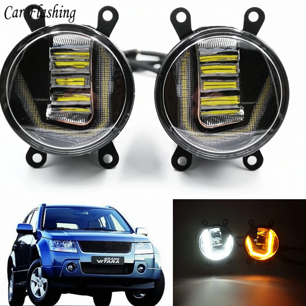 1Set 3-IN-1 Functions Auto LED DRL Daytime Running Light Car Projector Fog Lamp signal light For Suzuki Grand Vitara 2007 - 2012 |