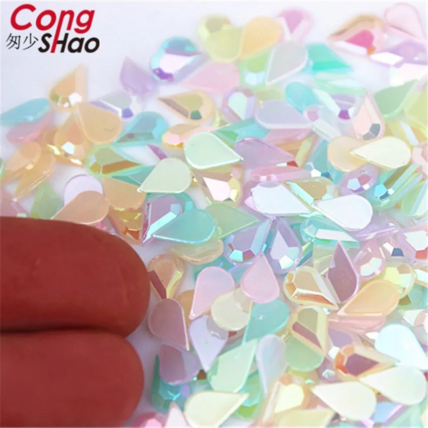 Цветные акриловые каплевидные Стразы Cong Shao 500 шт. AB желеобразные камни и