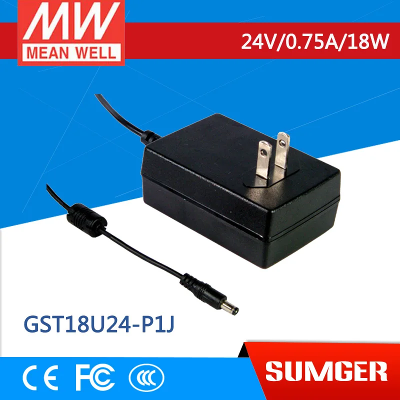 [CB]MEAN WELL original GST18U24-P1J 10Pcs 24V 0.75A meanwell GST18U 18W AC-DC High Reliability Industrial Adaptor | Обустройство дома