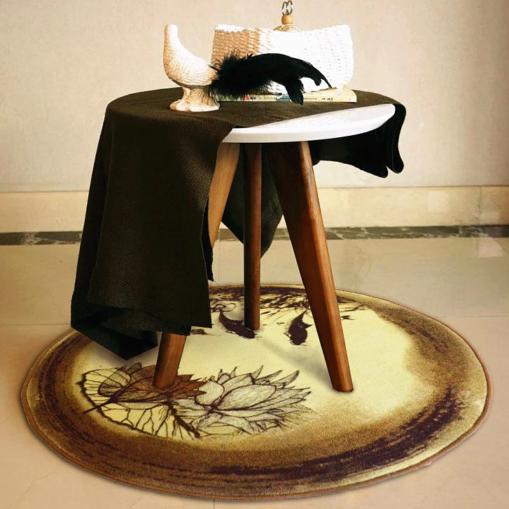 Круглый коврик китайский Стиль лотоса абстрактный ковер вращающееся кресло пол