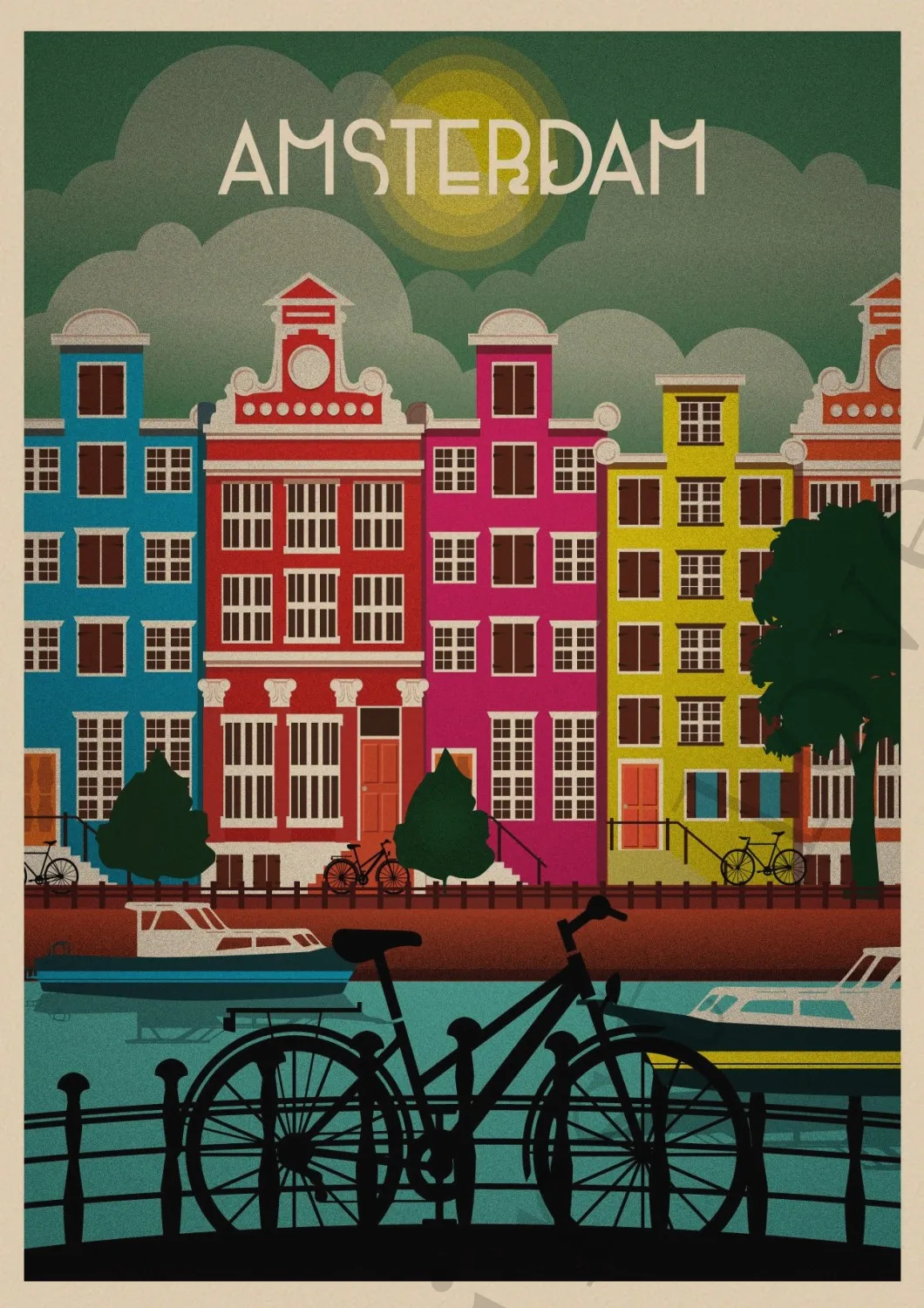 HAVANA/ WAKIKI/ VENICE/TOKYO/THAILAND/AMSTERDAM Art Travel Posters Vintage Kraft Poster | Wall Stickers