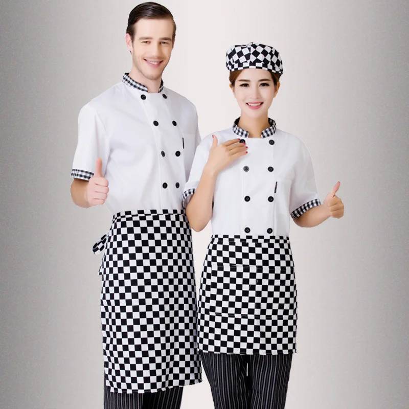 Футболка с коротким рукавом белое пальто для шеф повара куртка Рабочая форма