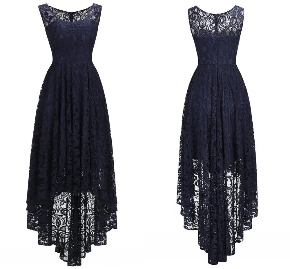 cps1150 Navy blue Новые Вечерние платья без рукавов бордового цвета с длинной спиной и коротким передом для выпускного вечера, женское вечернее платье, vestido de festa - Цвет: cps1150 Navy blue