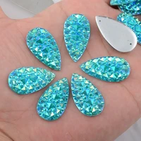 boliao 10pcs 1630mm 0 631 18 in ab crystal drop light blue rhinestones flatback resin sew on clotheshome holiday decoration