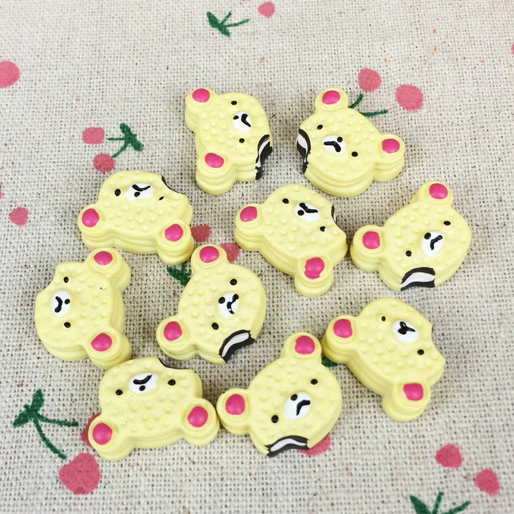 10 шт. плоский задник из смолы кабошон миниатюрный еда медведь торт Kawaii DIY Flatback