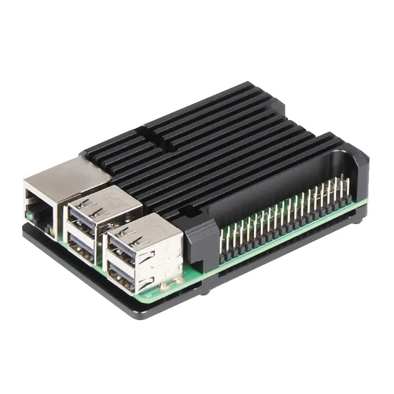 black case Raspberry Pi общий алюминиевый сплав охлаждающий корпус золотой и черный корпус для Raspberry pi 2B/3B/3B - Цвет: black case