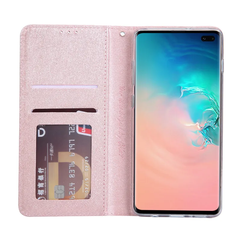 Модный чехол-книжка с бумажником для samsung Galaxy S10 S10Plus, чехол для телефона s, для Galaxy S10E Lite, шелковая кожа, с магнитом, чехол для карт