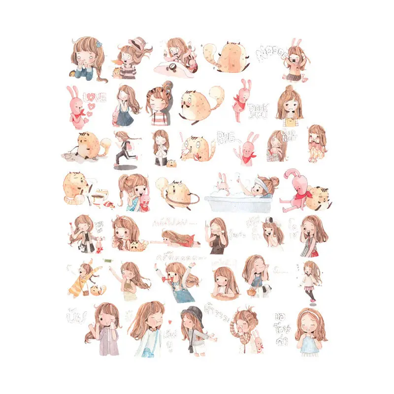 sz03614 2 шт./партия Cosas Kawaii китайские куклы DIY Uncut бумажная наклейка упаковка Bullet Journal наклейка s Скрапбукинг милые школьные принадлежности - Цвет: sz03614