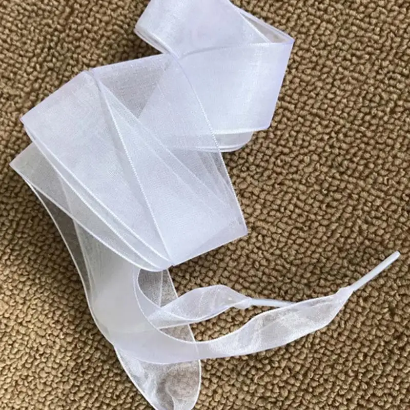 1 пара Для женщин носки со шнурками на плоской подошве шелк атласная лента