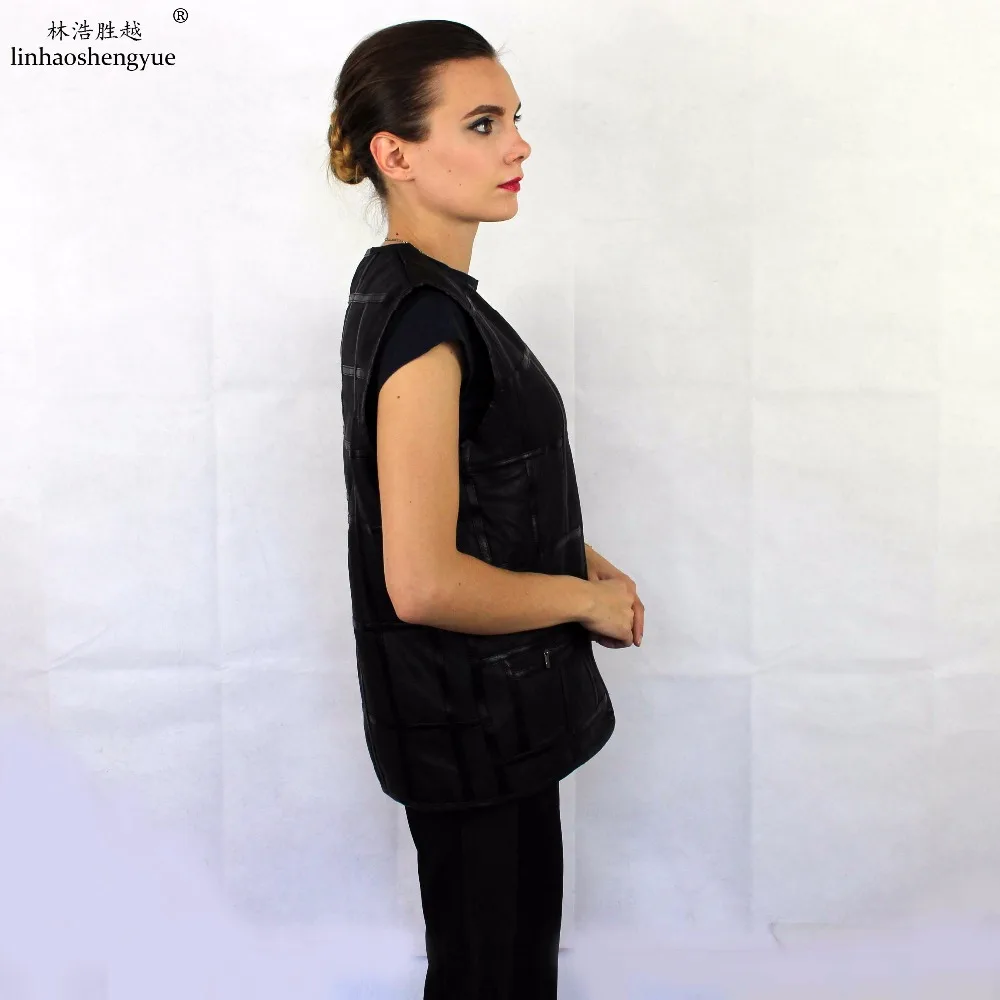 Жилет Linhaoshengyue из натуральной овчины |