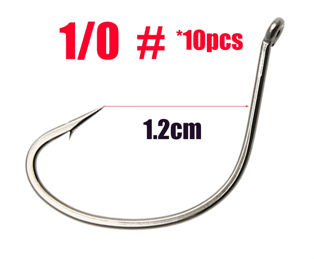 1-0 10 шт./лот рыболовный крючок для ловли рыбы Senko червь и livebait Wacky Rig рыболовные крючки из высокоуглеродистого материала - Цвет: 1-0