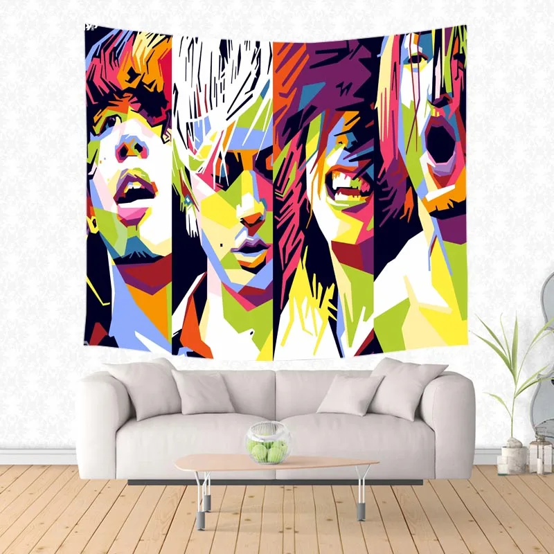 Custom Wall Hanging Tapestry Home Decor ONE OK ROCK Pattern Bedspread Yoga Mat Picnic Cloth Travel Blanket | Дом и сад