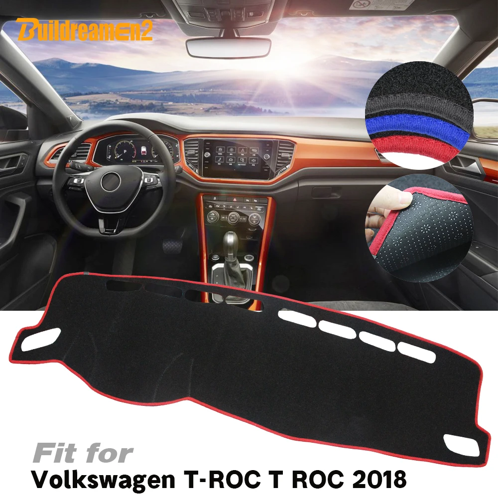 

Car Avoid Light Pad Dashboard Cover Dash Board Desk Instrument Platform Anti-Slip Mat For Volkswagen T-ROC T ROC TROC 2017 2018