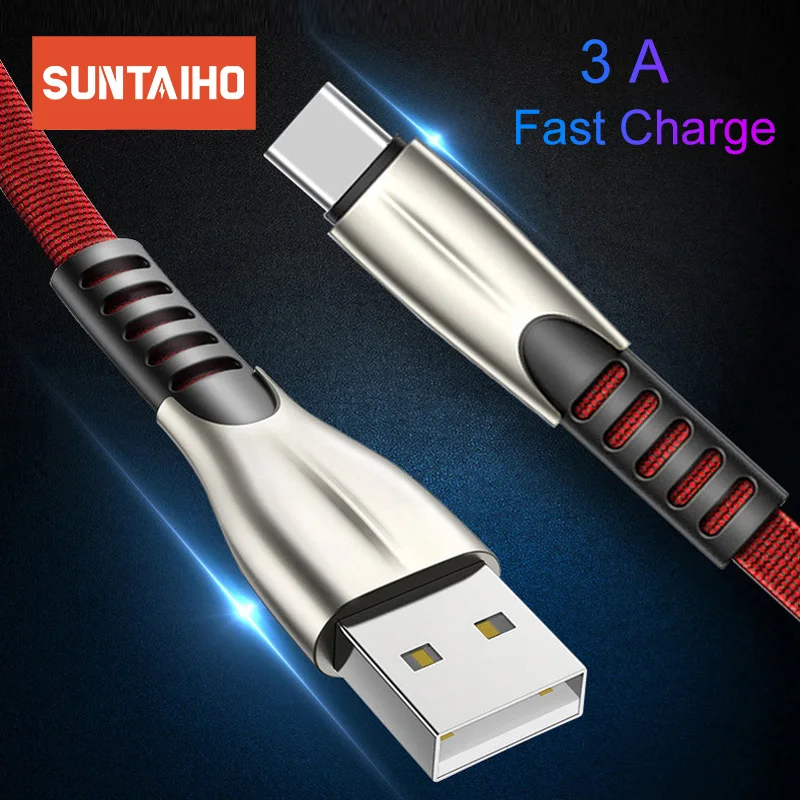 Suntaiho 3A Тип usb C для samsung Galaxy S10 S9 S8 плюс USB-C мобильный телефон быстрой зарядки Тип-C