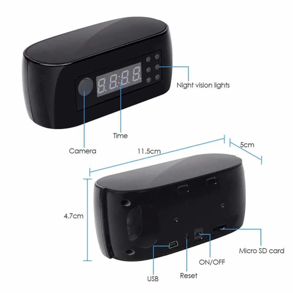 HD 1080 P WI FI мини Камера будильник • Беспроводной няня часы P2P IP/AP безопасности
