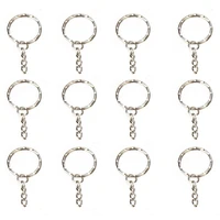 20pcsset silvery key chain circle 25mm key chain diy key pendant keychain polished keyring jewelry findings accessories