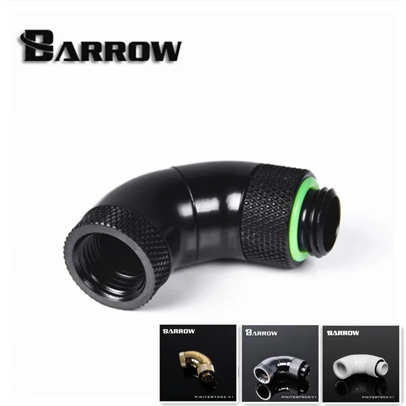 Барроу G1/4 &quotБелый Черный Серебряный Три вращающихся 90 градусов 360 вращающийся