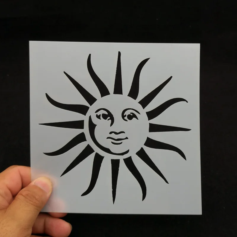 15*15 Sun god ПВХ слоистые трафареты для рукоделия трафарет рисования домашний декор
