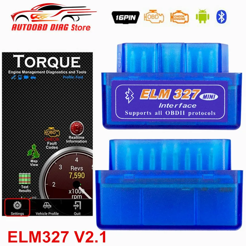 Супер Мини ELM327 V2.1 автомобильный считыватель кодов Bluetooth OBD2 интерфейс ELM 327 АВТО OBDII диагностический инструмент сканер для Android Крутящий момент