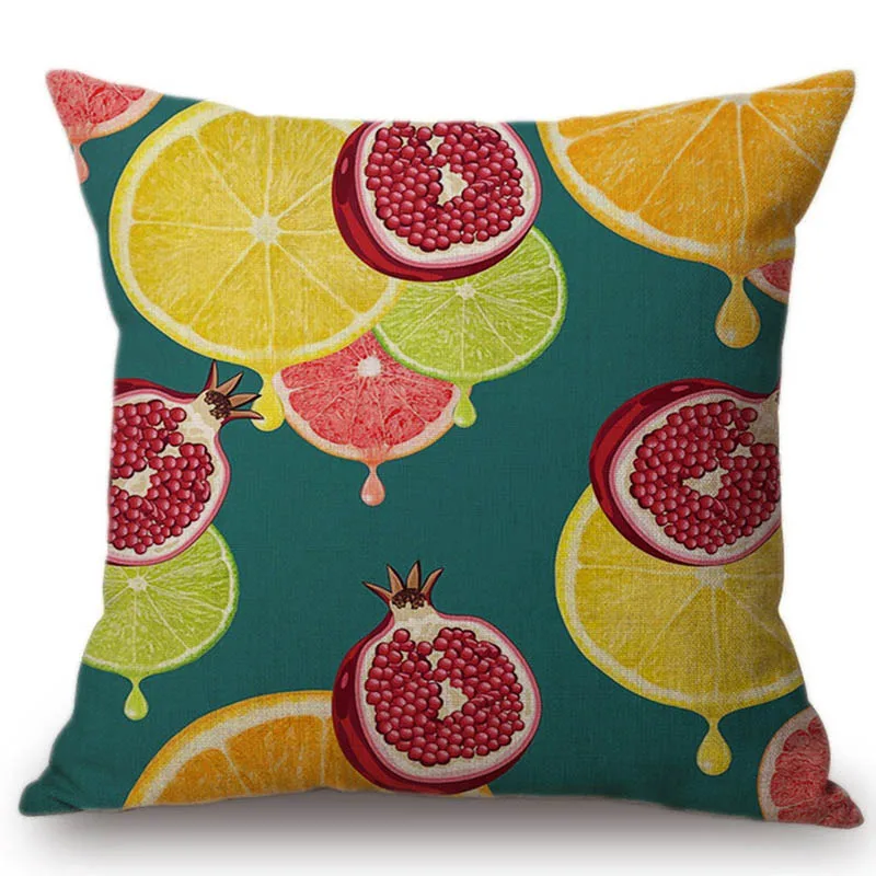18 &quotкреативная Желтая подушка с фруктами для гостиной декоративная дивана 45x45