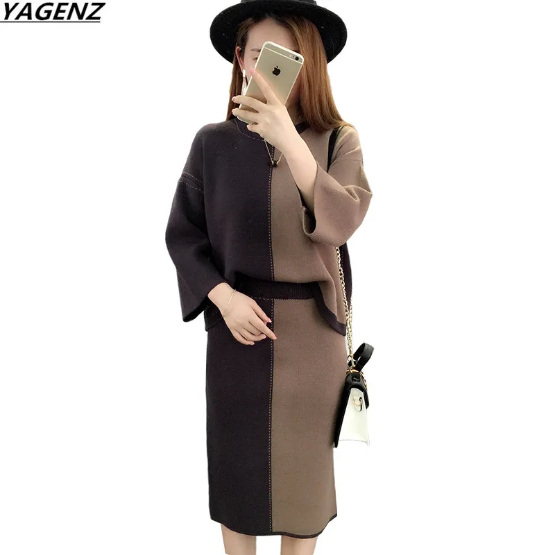 Женский трикотажный костюм YAGENZ повседневный комплект из двух предметов свитер