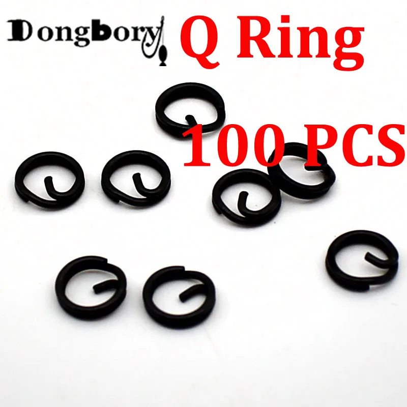 100PCS Q Ring 100 шт., аксессуар для ловли карпа, Q Ring, Круглые, Быстро меняющиеся звенья, уплотнительное кольцо, поворотное, быстрое изменение, круглые, матовые, черные, клеммные снасти - Цвет: 100PCS Q Ring