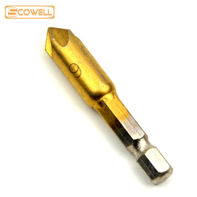 Набор сверл с зенковкой 5 шт. 1/4 дюйма шестигранный хвостовик HSS канавок 90 градусов