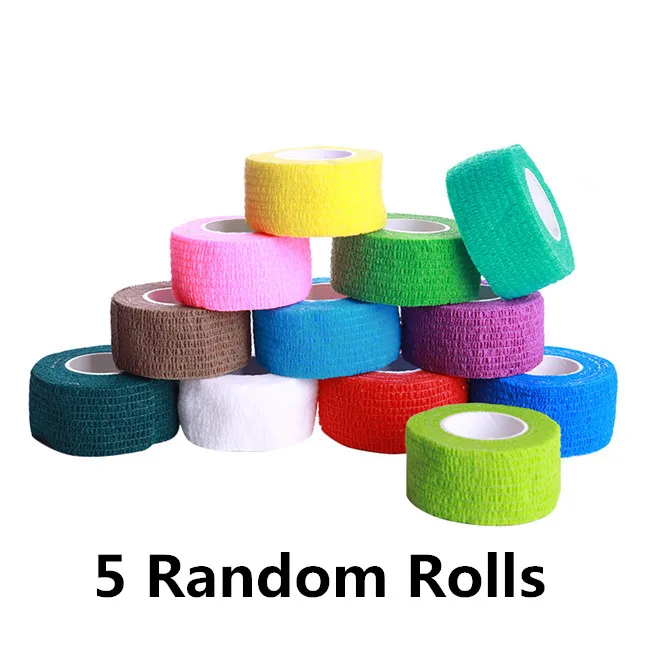 5 Random Rolls Гель-лак для нейл-арта, удаляющий бинт, клейкая лента для ухода за кожей, защитные маникюрные инструменты для ногтей, разные цвета, Лечение ногтей - Цвет: 5 Random Rolls