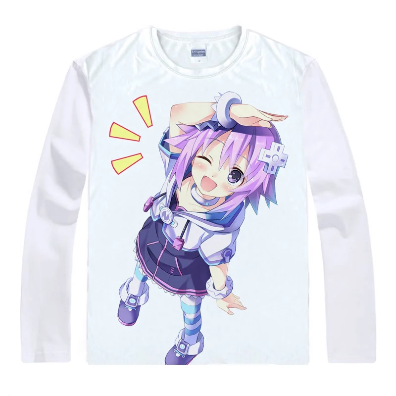 Аниме рубашка Coolprint футболки с длинным рукавом черепаха игры Нептун мульти стиль