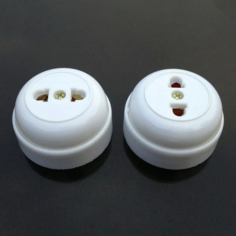 50 шт. Ретро электрическая розетка круглой формы с двумя отверстиями одна вилка в