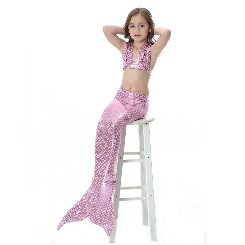 4Pcs Childen Mermaid Tails Swimsuit Costume with Monofin For Girl Child Zeemeerminstaart Cola De Sirena Cauda Sereia Cosplay |