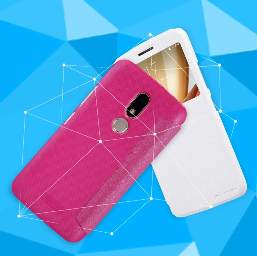 20 шт. nillkin новый кожаный case sparkle leather mobile phone protective for moto m (xt1662)| |
