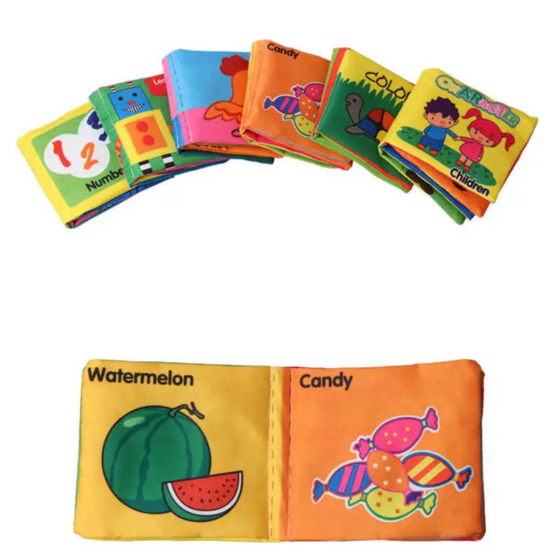 

6 Styles Soft Cloth Books for Baby Boys Girls Rustle Sound Infant Educational Stroller Rattle Toys For Newborn 0-12 month 1PCS