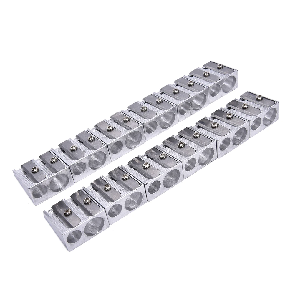 3 шт./компл. Серебристая ручная металлическая точилка для карандашей