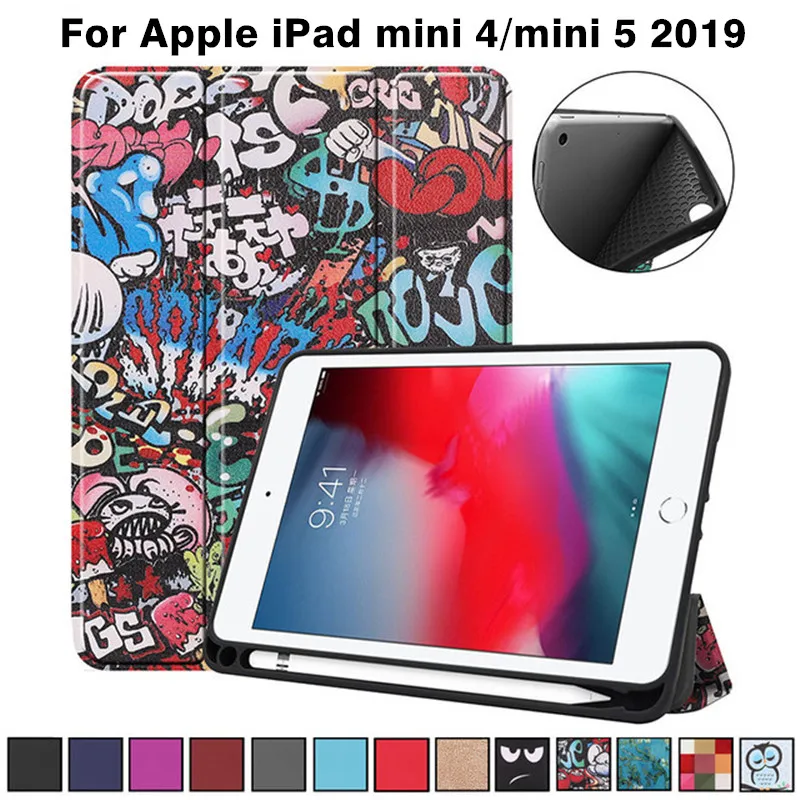 Новый тонкий умный чехол из искусственной кожи с магнитом для iPad Mini 5 2019