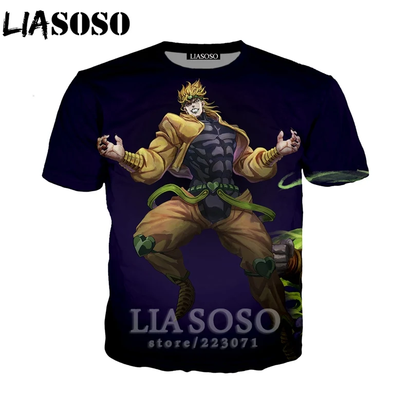 6 LIASOSO летняя Новинка для мужчин и женщин Kujo Jotaro Толстовка 3D принт аниме JoJo Необычные Приключения Футболка короткий рукав Топ пуловер B051 - Цвет: 6